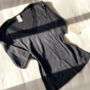 NWT‎ Clue y2k black lace fairy vintage 100% cotton top